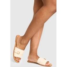Beige Sandals boohoo Detail Raffia Sandal - Beige