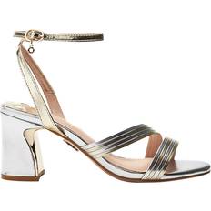 Læder Sandaler med hæl Moda In Pelle Gold Multi Strap Block Heel Sandals