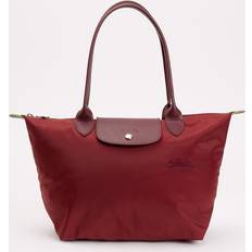 Longchamp Skind Tote Bag & Shopper tasker Longchamp Uld Skuldertaske Med Trykknap Og Lynlås - Rød