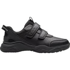 Clarks Trainers Children's Shoes Clarks Feather Shine Rip Tape Trainers - Black