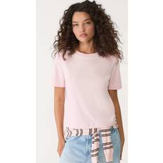Cropped - Herre T-shirts Stradivarius Pastellyserød Regular Fit-T-shirt - Kraftigt Stof