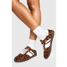 Trainers boohoo Leopard Print Striped Trainers - Multi