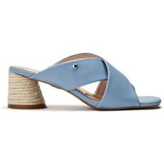 Blue Heeled Sandals Moda In Pelle Marlow Block Heel Sandals - Blue
