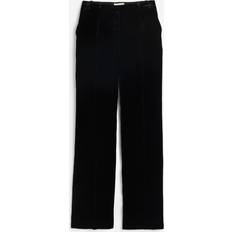 H&M Ladies Silk-Blend Velvet Trousers - Black