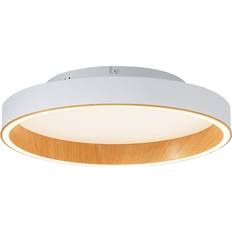 QAZQA Takplafonder QAZQA Design Taklampa Vit Med Trä 40 cm Takplafond