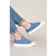 Levan Chunky Canvas Trainers - Light Blue