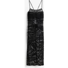 H&M Tie Detail Crochet Look Dress - Black
