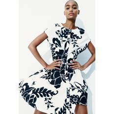 H&M Dame Kjole Bomuld Knapper - Hvid/Mønstret