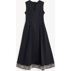 By Malene Birger Margrethe Embroidered Cotton Dress - Black
