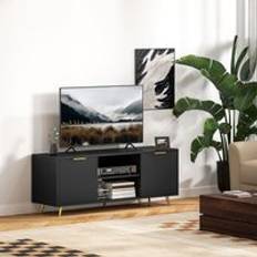 Homcom Modern Stand Cabinet Black TV Bench