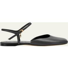 Ankle-Strap Ballerina Flats - Black