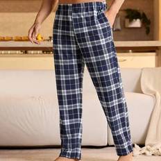 Shein Casual Plaid Pocket Lounge Pants