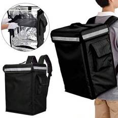 Shein Food Delivery Backpack Takeaway Pizza Delivery Hot Insulated Rucksack - Black