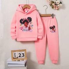 Elastane Tracksuits Children's Clothing Shein Girl Autumn Winter Fashion Outfit Set - Cartoon