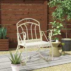 White Outdoor Rocking Chairs Rosalind Wheeler Outdoor Chandabai Rocking Metal Chair 90cm H x 60cm W x 77cm D