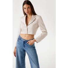 Guess Women Blazers Guess Tailored Cropped Twill Blazer - White