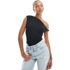 Black - Women Bodysuits New Look Twist Fallen Shoulder Bodysuit - Black