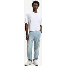 Blåa - Oversize Byxor & Shorts Bershka Baggy Cargojeans - Blå