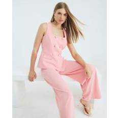 Women Jumpsuits & Overalls River Island Sleeveless Double Breasted Jumpsuit - Orange