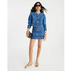 River Island Women Skirts River Island Denim Panelled Mini Skirt - Blue