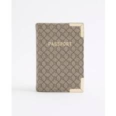 River Island Womens Beige Monogram Passport Holder