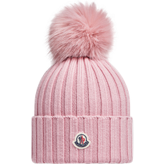 Moncler Huvudbonader Moncler Wool Beanie with Pom Pom - Pink