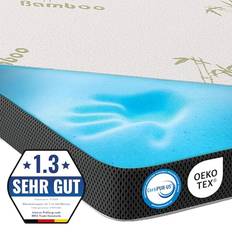 Bambu Madrasskydd MKS Gel Bäddmadrass 160 x 200 cm Med 7 cm Gelminnesskum Madrasskydd