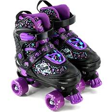 Purple Inlines & Roller Skates The Magic Toy Shop 4 Wheel Adjustable Quad Roller Skates