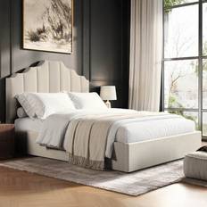 Beige Beds Flair Margot Kingsize Beige Fabric Frame Bed