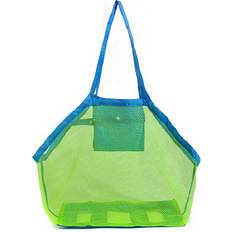 Strandväskor Temu Lightweight Foldable Beach Bag Mesh Tote - Blue Handles