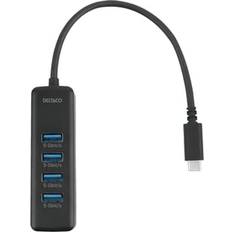 Deltaco USB-hubs Deltaco USB-C Hub 4 Ports SuperSpeed USB 3.0