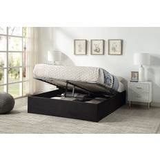 Home Treats Platform Ottoman Small Double Black Storage Bed Frame Bed