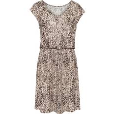 Viskose Saronger & Coverups Lascana Strandkleid Damen Jersey Mit Alloverprint - Braun