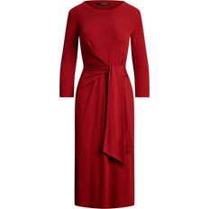 Lauren Ralph Lauren Kjoler Lauren Ralph Lauren Kjole CM 2x2 Rib Dress - Red Imalah Belted