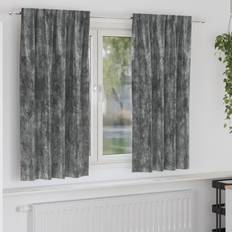 VidaXL Gardinlängder vidaXL Sammetsgardiner 2 St Med Öglor Grå 175x140 cm