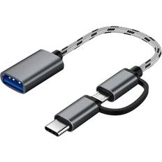 Sodial 2 in 1 USB OTG Cable Type-C Micro-USB to USB 3.0 Adapter