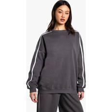 Sweatshirts Jumpers boohoo Tall Side Stripe Oversized Sweatshirt - Grey