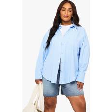 Shirts boohoo Plus Stripe Pocket Shirt - Blue