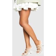 Heeled Sandals boohoo Strappy High Heeled Mules - White