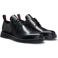 Herr Lågskor HUGO Leather Derby Shoes With Stacked Logo Tongue