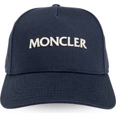 Moncler Men Caps Moncler Casquette Brodée Coton Embroidered Logo Gabardine Baseball Cap - Blue