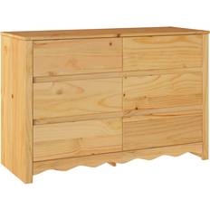 Beige - Pine Chest of Drawers vidaXL Drawers Drammen Solid Wood Pine Chest of Drawer