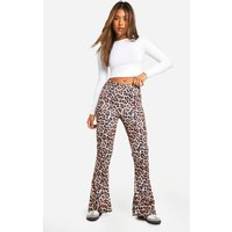 Flare Trousers boohoo Petite Leopard High Waist Basic Fit Flare Trouser - Multi
