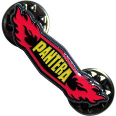 Black Brooches Pantera Flames Band Logo Pin Badge