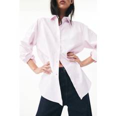 H&M Ladies Striped Oxford Shirt - Light Pink/Striped