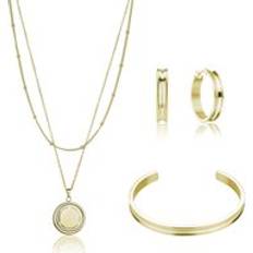 Stainless Steel - Women Jewellery Sets Isabella Ford Necklace Bracelet Earrings Set Livia - Doré