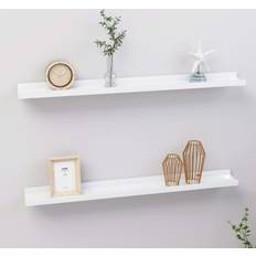 Møbler vidaXL High Gloss White Shelves 80x9x3 cm Wall Shelf