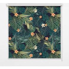 Multicoloured Roller Blinds Coloray Blackout Quality Fabric Tropical Leaves Flowers