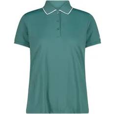 Beige - Women Polo Shirts CMP Polo Stretch Piquet Polo Shirt - Turquoise
