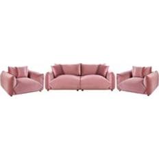 Sofa Set - Velvet Sofas Beliani Modern 5 Velvet Set Pink Luvos Sofa 3 Seater